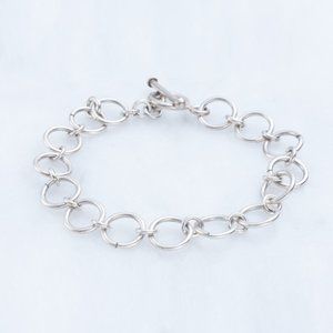 Silver circle links bracelet - Lot # 013